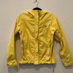 Yellow north face raincoat size small